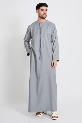 Premium Emirati Thobe - Dusky Blue