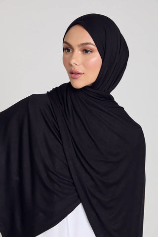 Hijab en jersey noir