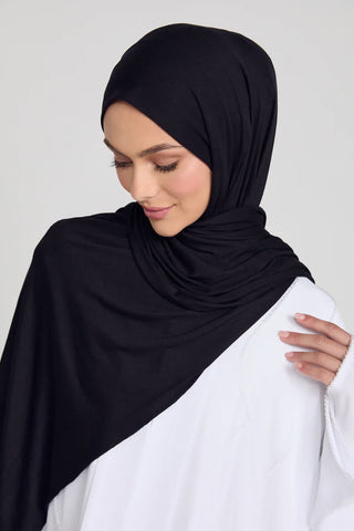 Hijab en jersey noir